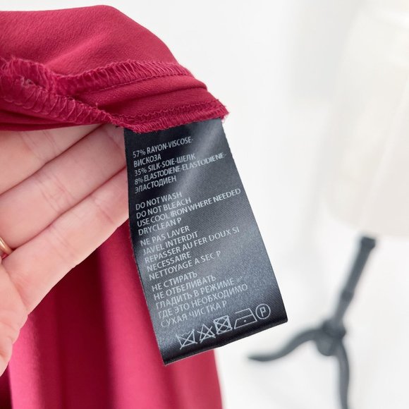 Ann Demeulemeester | Burgundy Silk Blend Draped Front Top | 42/10 - Picture 7 of 8